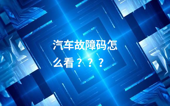 汽车故障码怎么看 ？？？